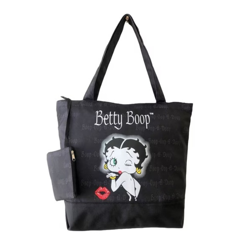 Betty Boop Boop Oop A Doop Blowing Kisses Large Tote Bag Coin Purse NWT
